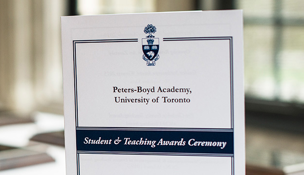 Photo of award booklet