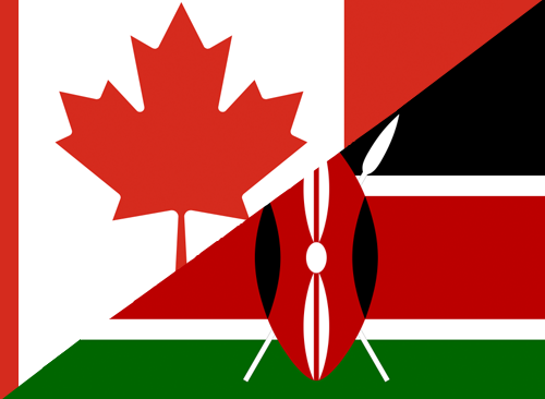 Mixture of the Canadian and Kenyan flags