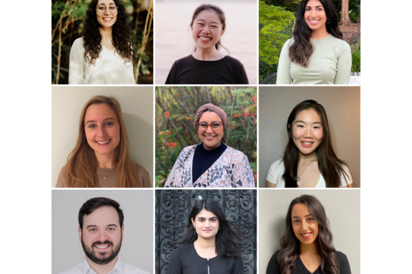 A collage of nine headshots of the Department's summer students