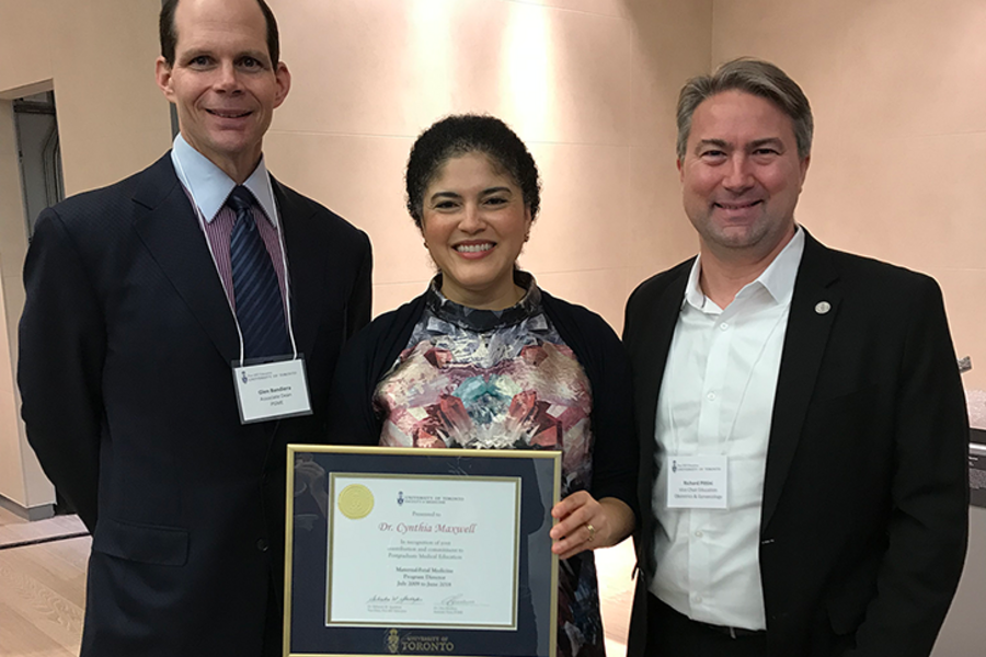 Dr. Cindy Maxwell presented with her award