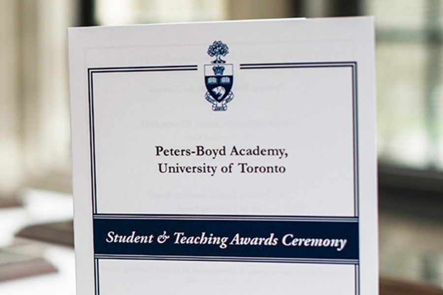 Photo of award booklet