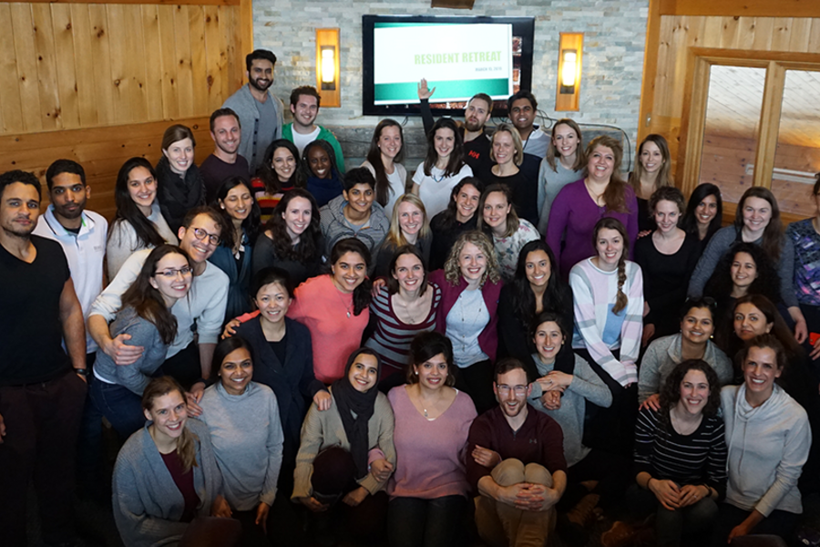 Group of residents at ski club