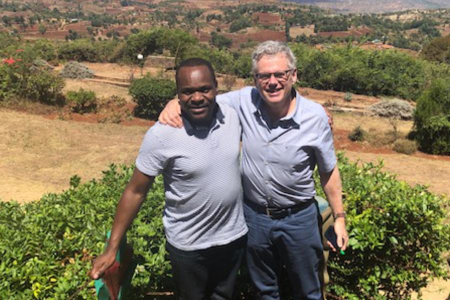 Dr. Rosen and Dr Orang'o at Rift Valley in Kenya