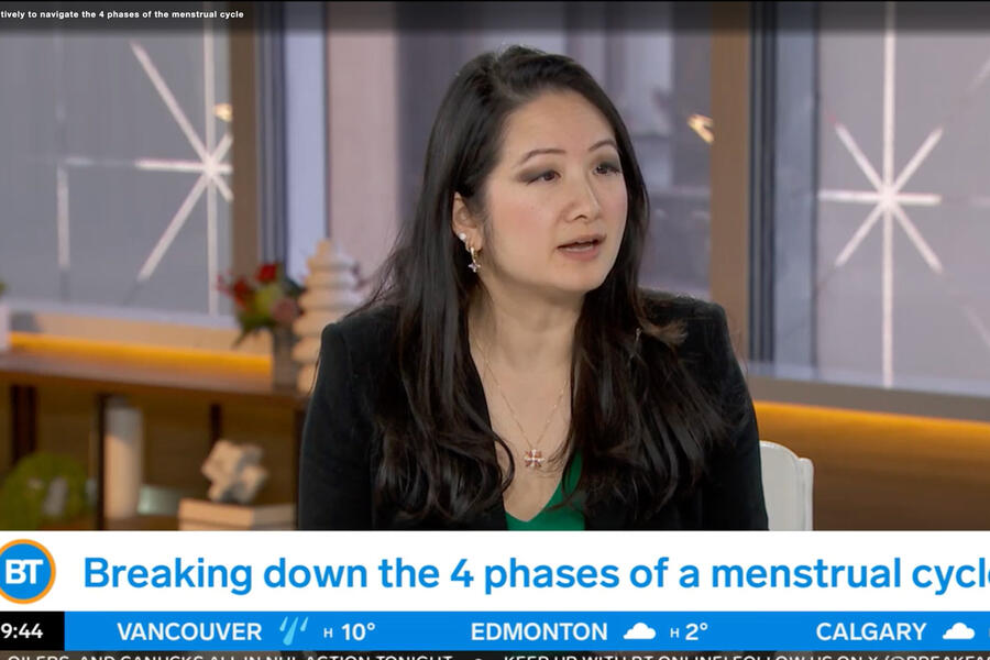 Screenshot of Dr. Kirk sitting on set speaking
