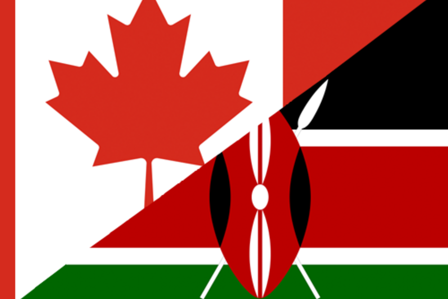 Mixture of the Canadian and Kenyan flags