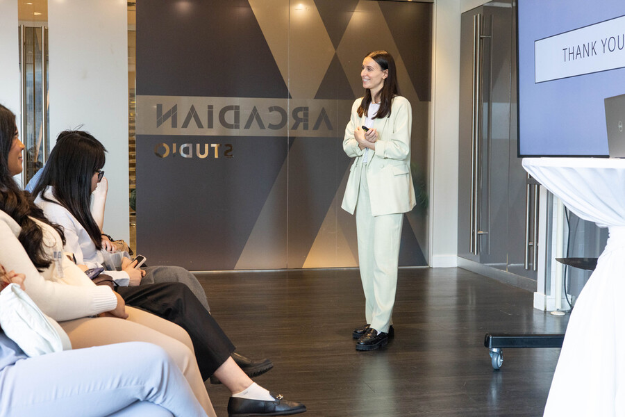 Women making breakout presentation