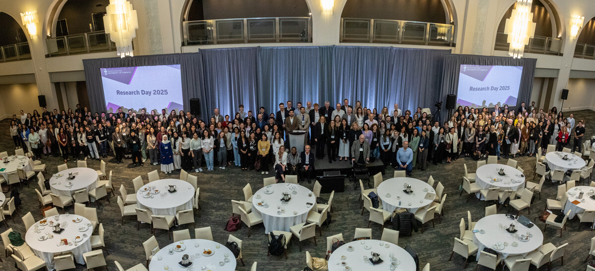 Group photo from 2nd floor of all attendees