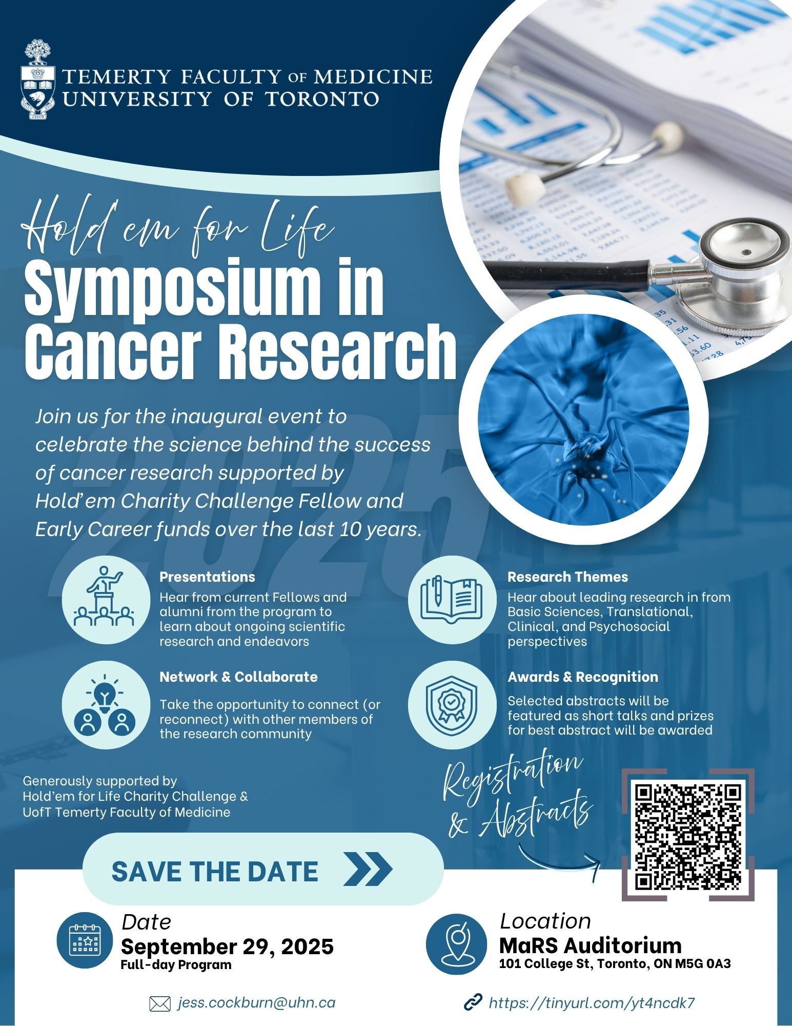 Poster for event with stethoscope lying on chart